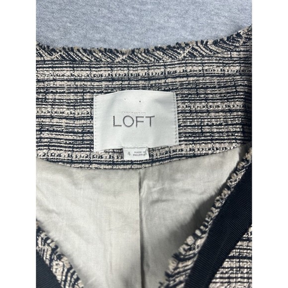 LOFT Navy and White Tweed Blazer - Picture 2 of 8